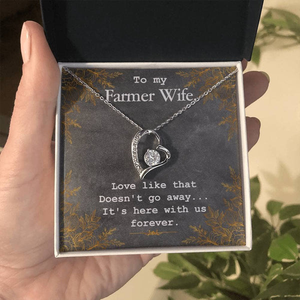 Eternal Harvest Heart Necklace: A Tribute to the Love of a Farmer's Wife Jewelry/ForeverLove ShineOn Fulfillment 14k White Gold Finish Standard Box 