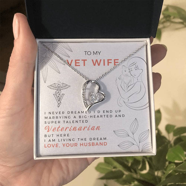 Eternal Heart Veterinarian Tribute Necklace: Celebrating Love and Compassion in Every Sparkle Jewelry/ForeverLove ShineOn Fulfillment 14k White Gold Finish Standard Box 