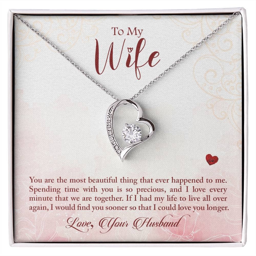 Eternal Heartbeat Necklace: A Dazzling Symbol of Undying Love Jewelry ShineOn Fulfillment 14k White Gold Finish Standard Box 