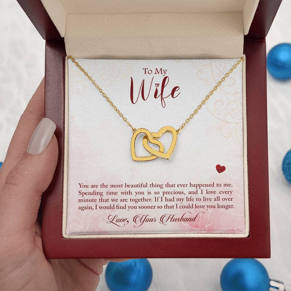 Eternal Hearts Necklace: A Symbol of Timeless Love and Devotion Jewelry/InterlockingHearts ShineOn Fulfillment 18K Yellow Gold Finish Luxury Box 