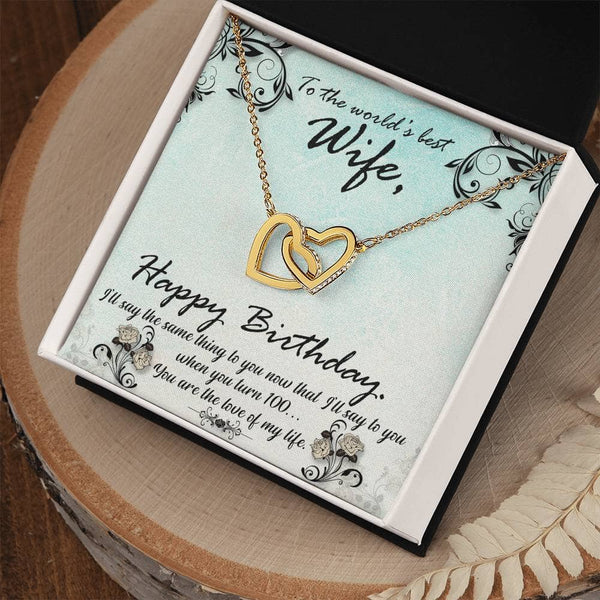 Eternal Hearts Necklace: A Timeless Symbol of Love for the World's Best Wife Jewelry/InterlockingHearts ShineOn Fulfillment 