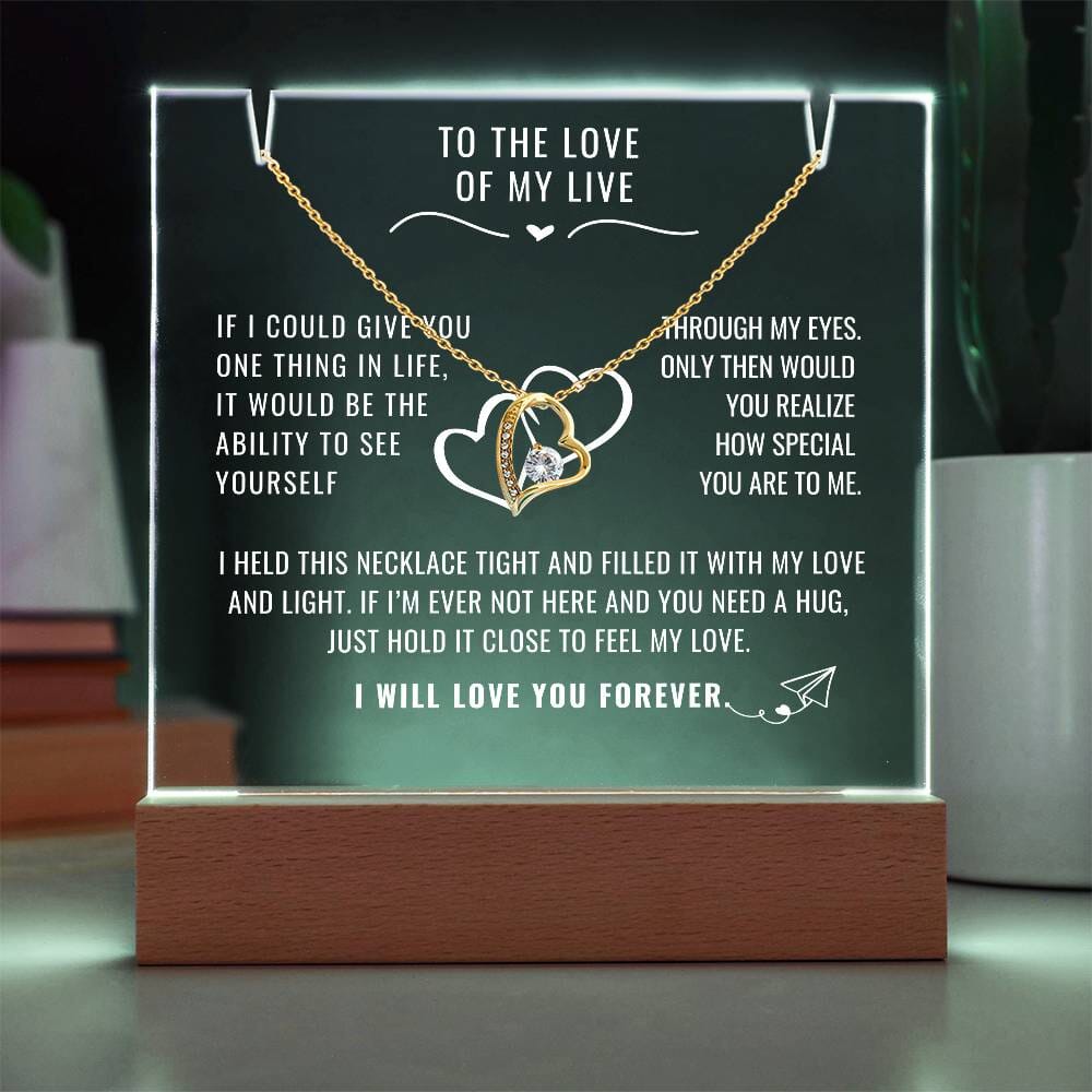 Eternal Love and Light: Acrylic Plaque with Forever Love Necklace Acrylic/Square ShineOn Fulfillment 