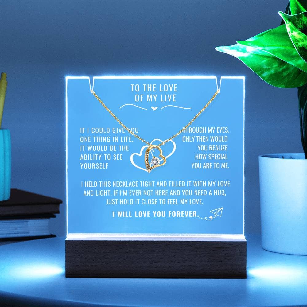 Eternal Love and Light: Acrylic Plaque with Forever Love Necklace Acrylic/Square ShineOn Fulfillment 