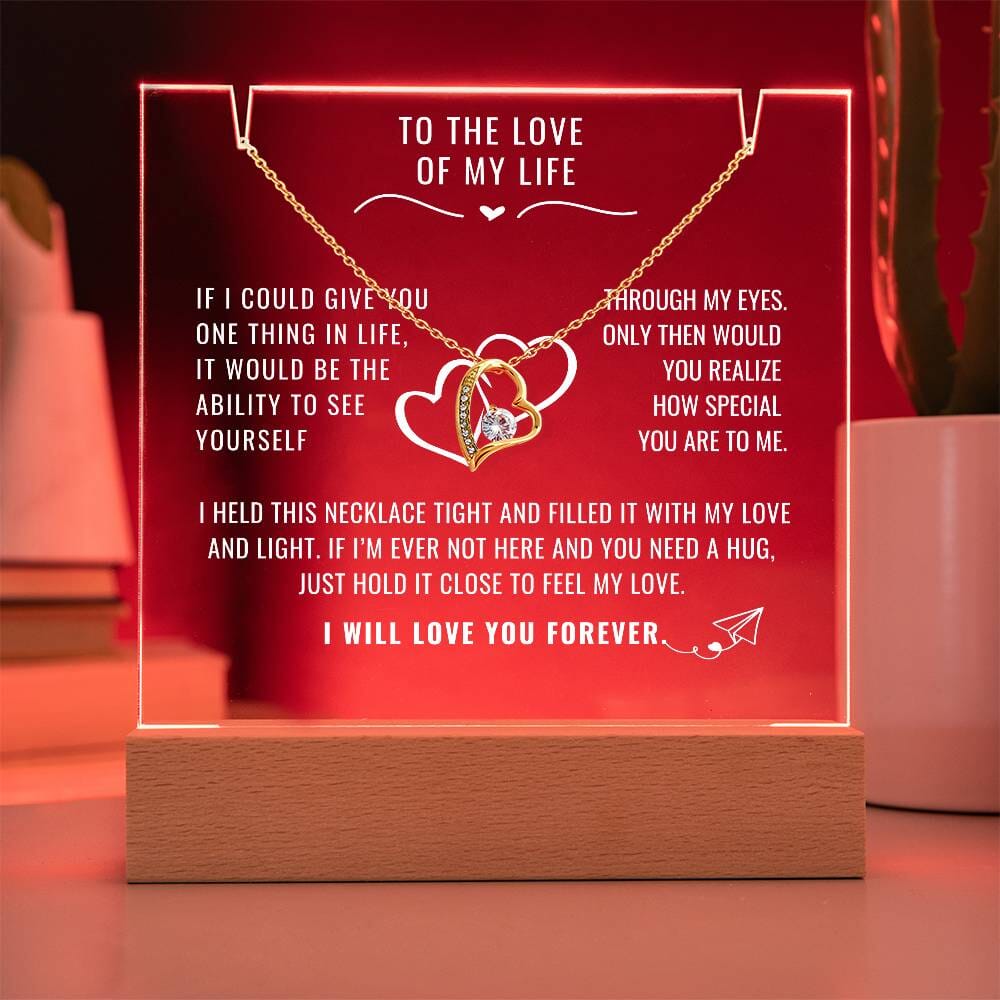 Eternal Love and Light: Acrylic Plaque with Forever Love Necklace Jewelry ShineOn Fulfillment 