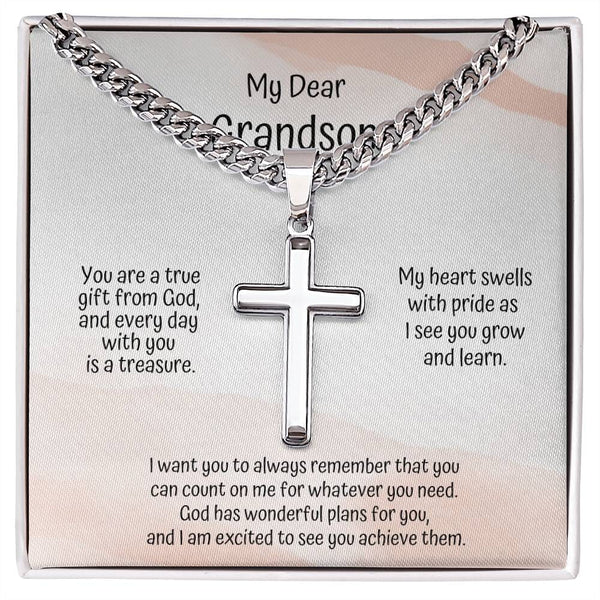 Eternal Love & Guidance: Personalized Grandparent's Blessing Cross Necklace Jewelry/CubanlinkCross ShineOn Fulfillment 