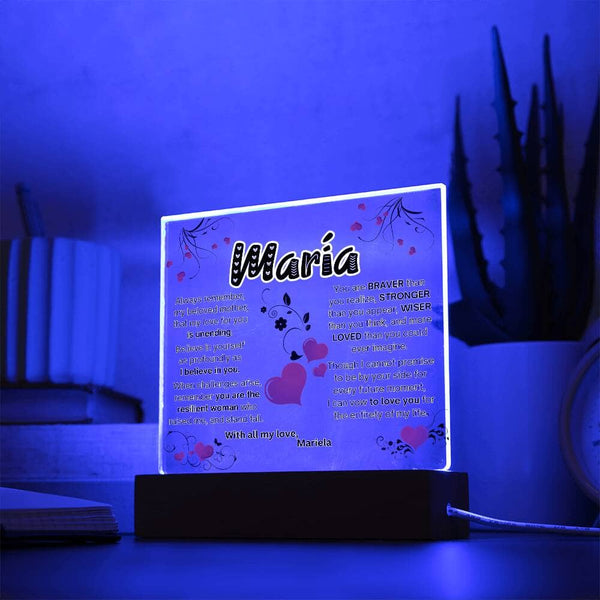 Eternal Love: Illuminated Acrylic Tribute Plaque for Mom Acrylic/Square ShineOn Fulfillment 