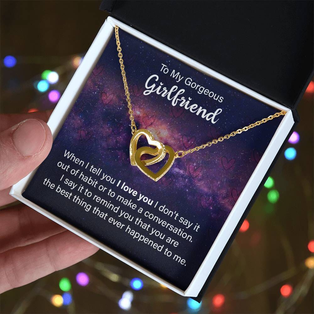 Eternal Love Interlocking Hearts Necklace: A Symbol of Unbreakable Bond Jewelry/InterlockingHearts ShineOn Fulfillment 18K Yellow Gold Finish Standard Box 