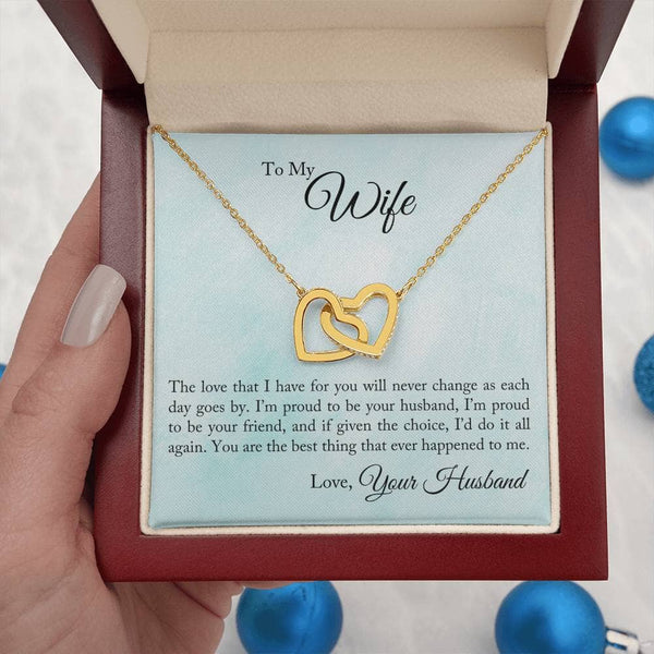 Eternal Love Interlocking Hearts Necklace: A Symbol of Unending Devotion Jewelry/InterlockingHearts ShineOn Fulfillment 18K Yellow Gold Finish Luxury Box 