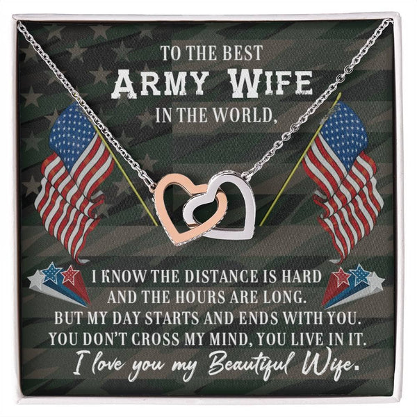 Eternal Love Interlocking Hearts Necklace: A Tribute to the Army Wife's Courage and Love Jewelry/InterlockingHearts ShineOn Fulfillment 