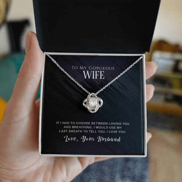 Eternal Love Knot Necklace: A Breathtaking Symbol of Undying Affection Jewelry/LoveKnot ShineOn Fulfillment 14K White Gold Finish Standard Box 