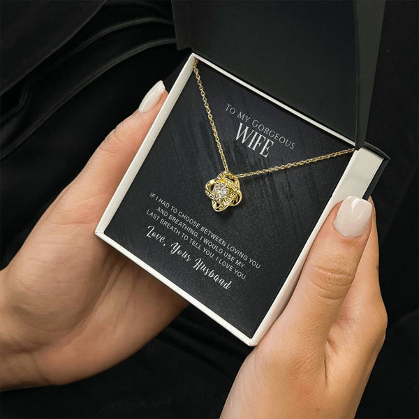 Eternal Love Knot Necklace: A Breathtaking Symbol of Undying Affection Jewelry/LoveKnot ShineOn Fulfillment 18K Yellow Gold Finish Standard Box 