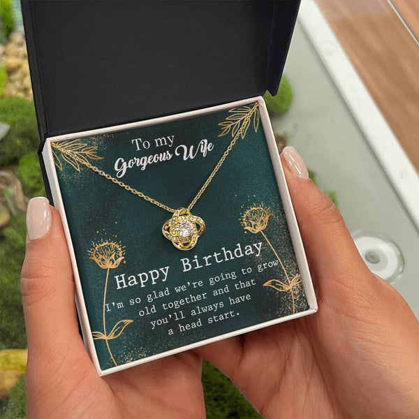 Eternal Love Knot Necklace: A Timeless Birthday Treasure for Your Wife Jewelry/LoveKnot ShineOn Fulfillment 18K Yellow Gold Finish Standard Box 