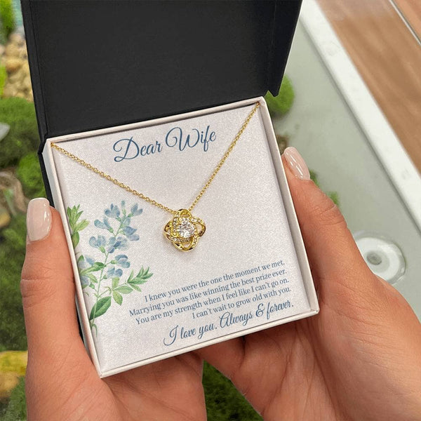 Eternal Love Knot Necklace: A Timeless Symbol of Unbreakable Bond and Everlasting Devotion Jewelry/LoveKnot ShineOn Fulfillment 18K Yellow Gold Finish Standard Box 