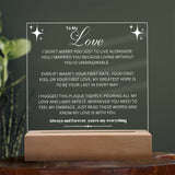 Eternal Love: Multicolor LED Acrylic Plaque for Your Beloved Husband Acrylic/Square ShineOn Fulfillment 