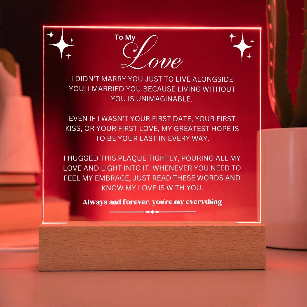 Eternal Love: Multicolor LED Acrylic Plaque for Your Beloved Husband Acrylic/Square ShineOn Fulfillment 