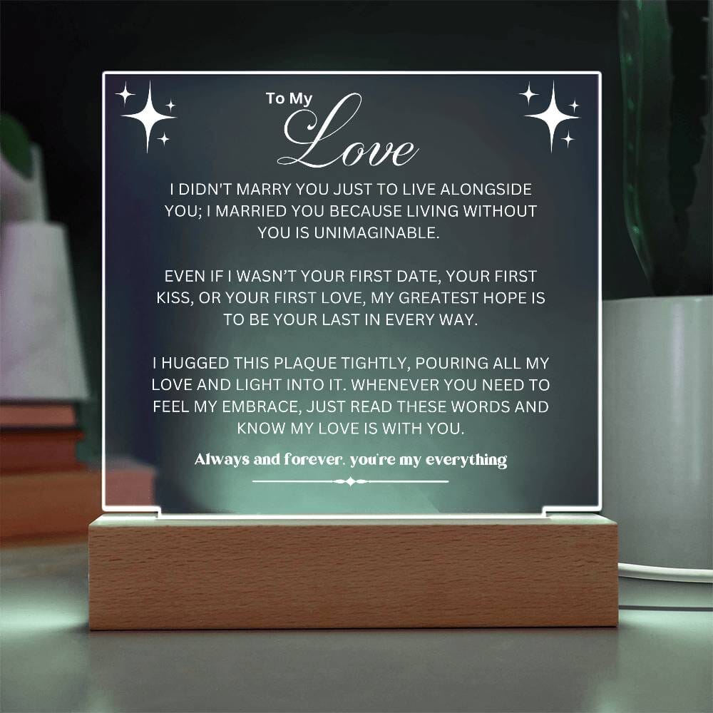 Eternal Love: Multicolor LED Acrylic Plaque for Your Beloved Husband Acrylic/Square ShineOn Fulfillment 