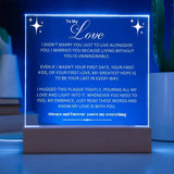 Eternal Love: Multicolor LED Acrylic Plaque for Your Beloved Husband Acrylic/Square ShineOn Fulfillment Lighted Wooden Base With LED (Best Seller) 