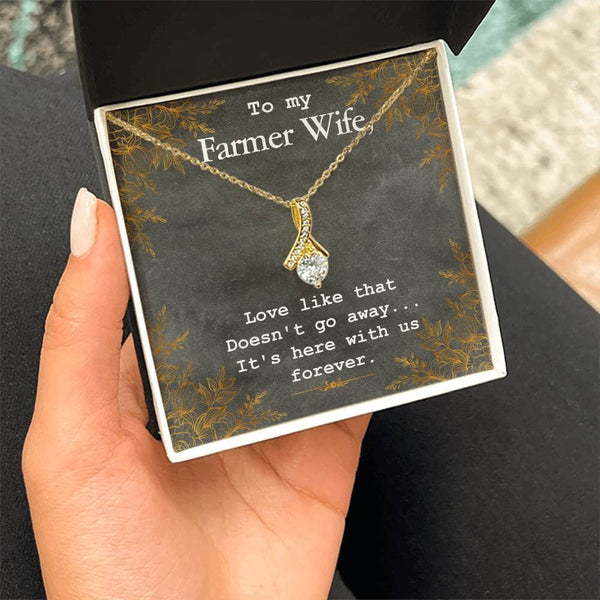 Eternal Love Pendant: The Alluring Beauty Necklace – A Timeless Tribute to Your Farmer Wife Jewelry/AlluringBeauty ShineOn Fulfillment 18K Yellow Gold Finish Standard Box 