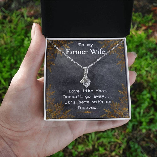 Eternal Love Pendant: The Alluring Beauty Necklace – A Timeless Tribute to Your Farmer Wife Jewelry/AlluringBeauty ShineOn Fulfillment White Gold Finish Standard Box 