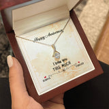 Eternal Love Ribbon Necklace: A Dazzling Symbol of Unbreakable Affection Jewelry/AlluringBeauty ShineOn Fulfillment 18K Yellow Gold Finish Luxury Box 