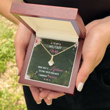 Eternal Love Ribbon Necklace: A Heartfelt Tribute to the Courageous Military Wife Jewelry/AlluringBeauty ShineOn Fulfillment 18K Yellow Gold Finish Luxury Box 