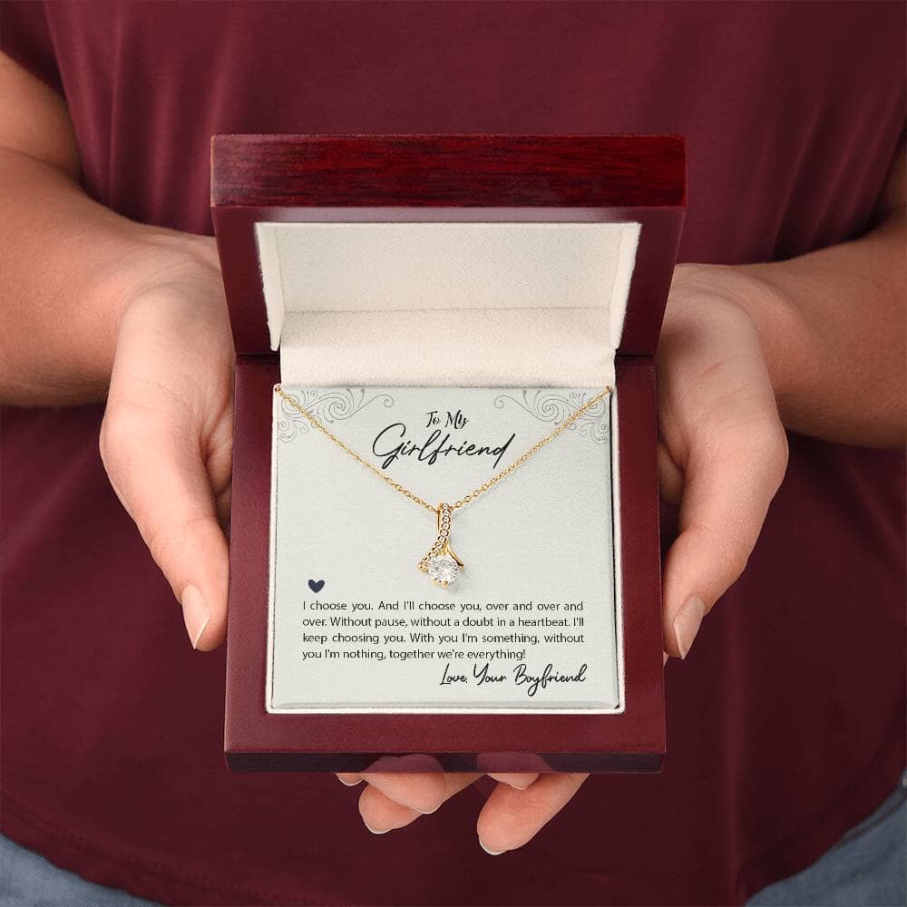 Eternal Love Ribbon Necklace: A Timeless Symbol of Unending Devotion Jewelry/AlluringBeauty ShineOn Fulfillment 18K Yellow Gold Finish Luxury Box 