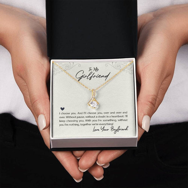 Eternal Love Ribbon Necklace: A Timeless Symbol of Unending Devotion Jewelry/AlluringBeauty ShineOn Fulfillment 18K Yellow Gold Finish Standard Box 