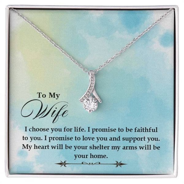 Eternal Love Ribbon Pendant - A Symbol of Unwavering Devotion for Your Beloved Wife Jewelry/AlluringBeauty ShineOn Fulfillment 