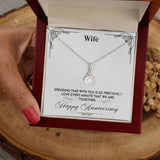 Eternal Love Ribbon Pendant - A Timeless Symbol of Anniversary Devotion Jewelry/AlluringBeauty ShineOn Fulfillment White Gold Finish Luxury Box 