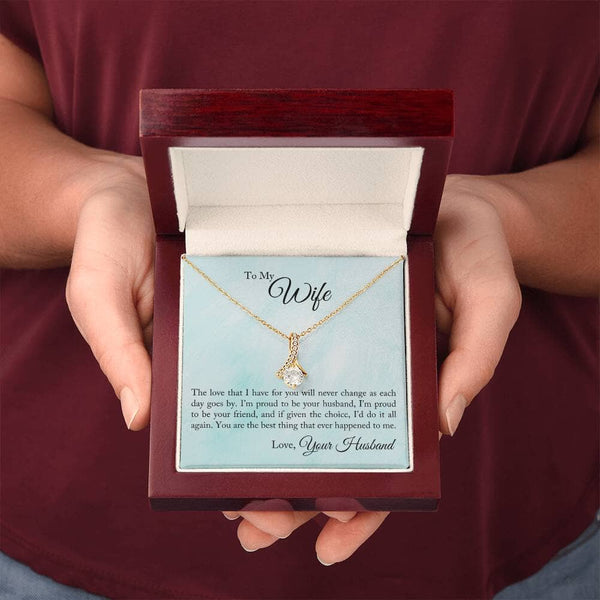 Eternal Love Ribbon Pendant: A Timeless Symbol of Your Everlasting Bond Jewelry/AlluringBeauty ShineOn Fulfillment 18K Yellow Gold Finish Luxury Box 