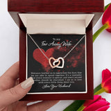 Eternal Love Sentimental Necklace: Bridging the Distance Jewelry/InterlockingHearts ShineOn Fulfillment Polished Stainless Steel & Rose Gold Finish Luxury Box 