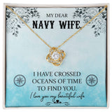 Eternal Ocean Love Knot Necklace: A Timeless Tribute to Your Navy Wife's Heart Jewelry/LoveKnot ShineOn Fulfillment 