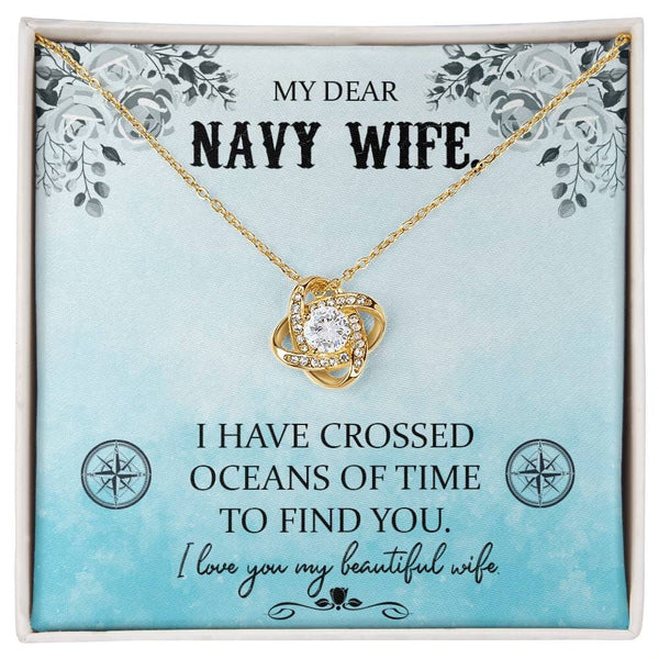 Eternal Ocean Love Knot Necklace: A Timeless Tribute to Your Navy Wife's Heart Jewelry/LoveKnot ShineOn Fulfillment 