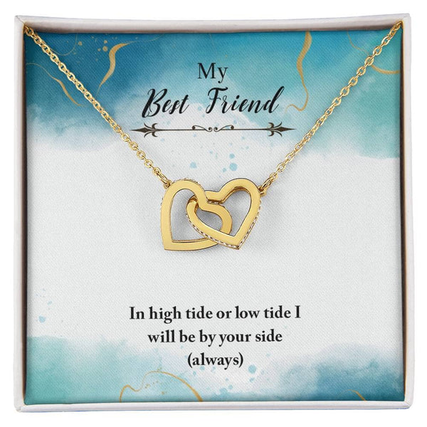 Eternal Tides Friendship Necklace: Interlocking Hearts with Sentimental Message Jewelry/InterlockingHearts ShineOn Fulfillment 