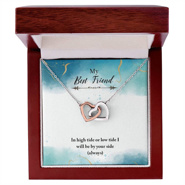 Eternal Tides Friendship Necklace: Interlocking Hearts with Sentimental Message Jewelry/InterlockingHearts ShineOn Fulfillment 