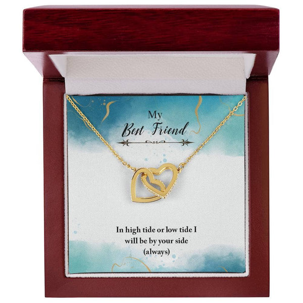 Eternal Tides Friendship Necklace: Interlocking Hearts with Sentimental Message Jewelry/InterlockingHearts ShineOn Fulfillment 