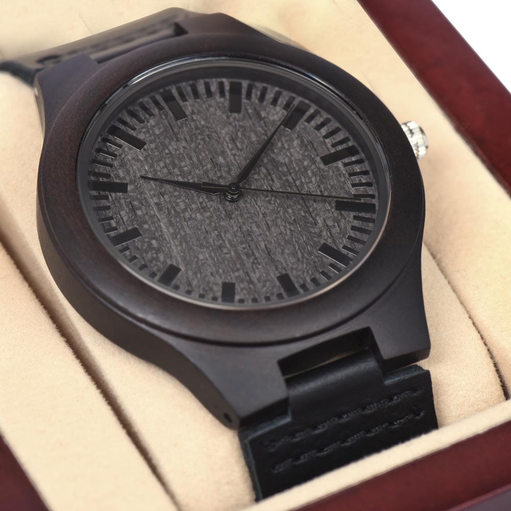 "Eternal Timepiece" - Father's Day Wooden Watch with Heartfelt Message from Son Jewelry ShineOn Fulfillment 