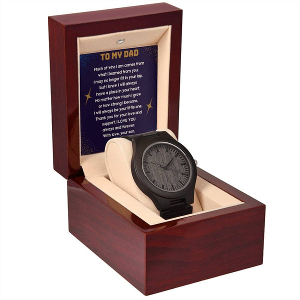 "Eternal Timepiece" - Father's Day Wooden Watch with Heartfelt Message from Son Jewelry ShineOn Fulfillment 