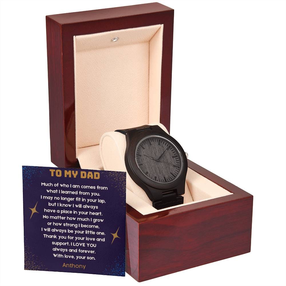 "Eternal Timepiece" - Father's Day Wooden Watch with Heartfelt Message from Son Jewelry ShineOn Fulfillment 