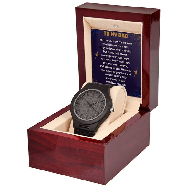 "Eternal Timepiece" - Father's Day Wooden Watch with Heartfelt Message from Son Jewelry ShineOn Fulfillment 