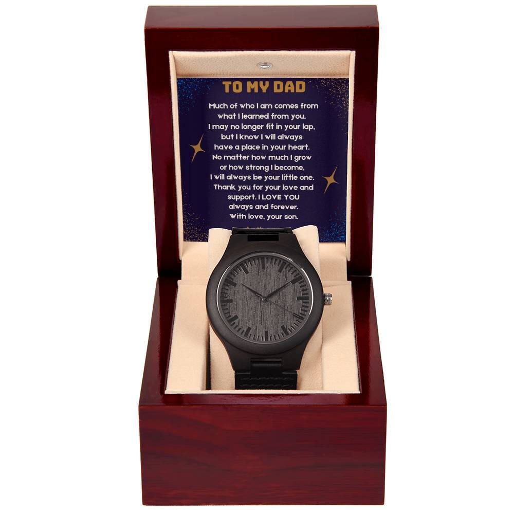 "Eternal Timepiece" - Father's Day Wooden Watch with Heartfelt Message from Son Jewelry ShineOn Fulfillment 