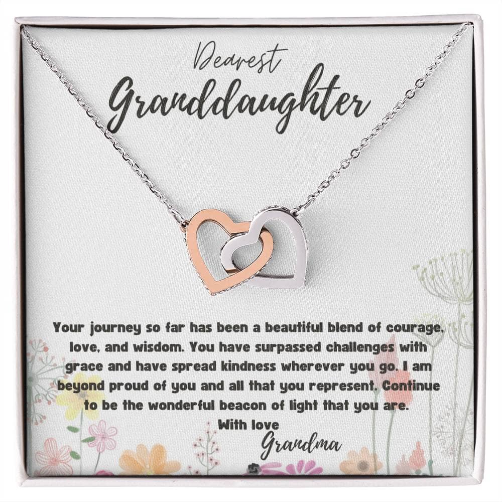 Everlasting Bond: Interlocking Hearts Necklace with Personalized Grandparent Message Jewelry/InterlockingHearts ShineOn Fulfillment 