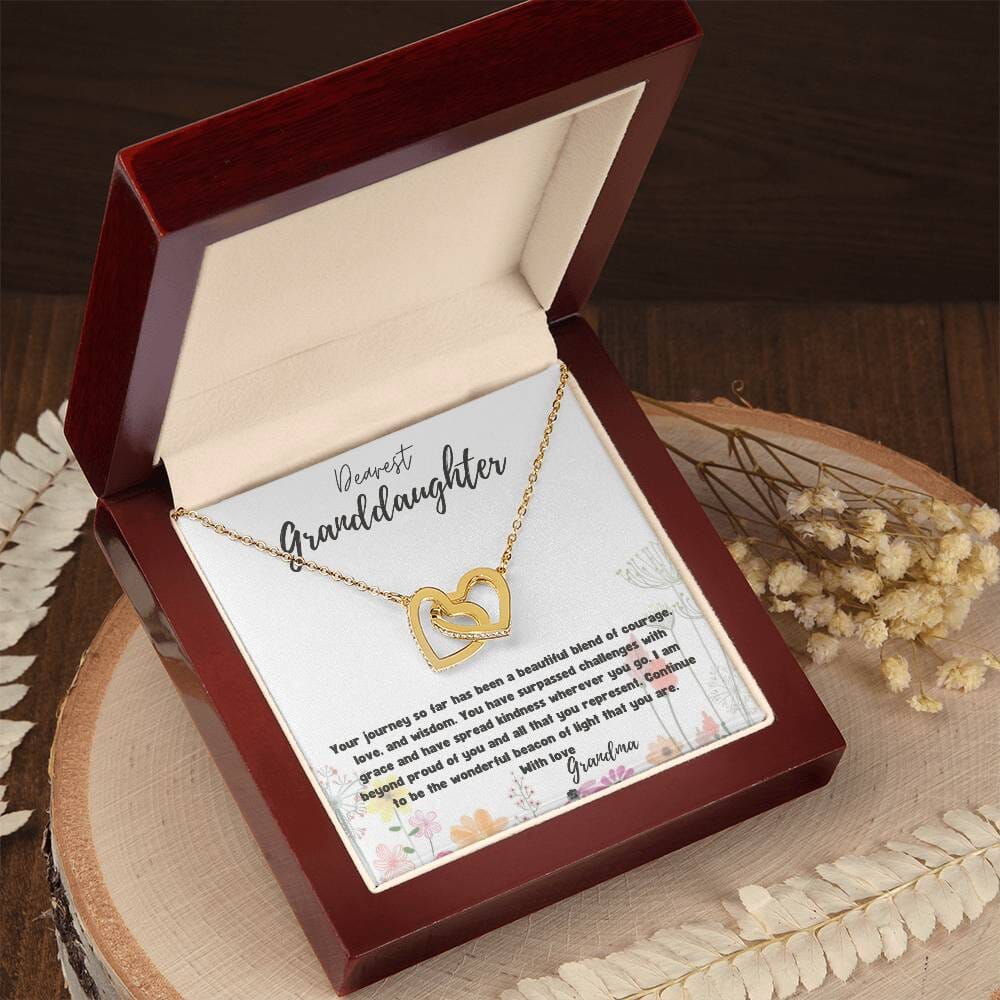 Everlasting Bond: Interlocking Hearts Necklace with Personalized Grandparent Message Jewelry/InterlockingHearts ShineOn Fulfillment 