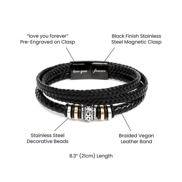 Everlasting Bond: The Personalized 'Love You Forever' Men's Bracelet Jewelry/LoveForeverBracelet ShineOn Fulfillment 