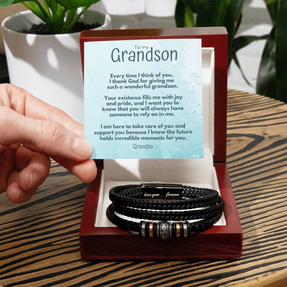 Everlasting Bond: The Personalized Men's 'Love You Forever' Bracelet Jewelry/LoveForeverBracelet ShineOn Fulfillment Luxury Box w/LED 