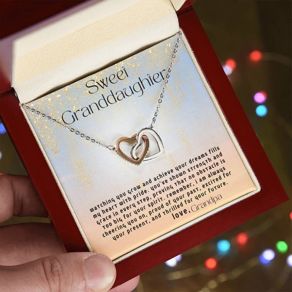 Everlasting Bonds: The Grandparent's Interlocking Hearts Necklace with Personalized Message Jewelry/InterlockingHearts ShineOn Fulfillment 