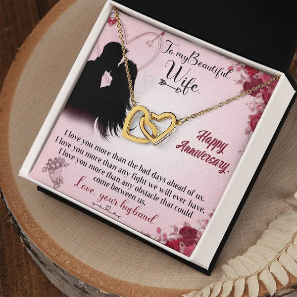 Everlasting Embrace: Interlocking Hearts Necklace with Sentimental Love Note Jewelry/InterlockingHearts ShineOn Fulfillment 