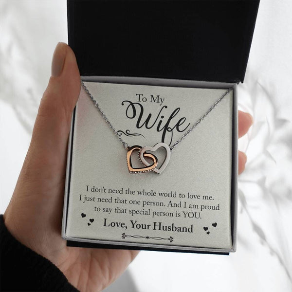 Everlasting Love Interlocking Hearts Necklace: A Timeless Tribute to Your Unbreakable Bond Jewelry/InterlockingHearts ShineOn Fulfillment Polished Stainless Steel & Rose Gold Finish Standard Box 