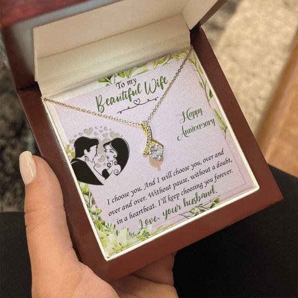 Everlasting Love Pendant: The Ultimate Anniversary Gift for Your Beloved Wife Jewelry/AlluringBeauty ShineOn Fulfillment 18K Yellow Gold Finish Luxury Box 