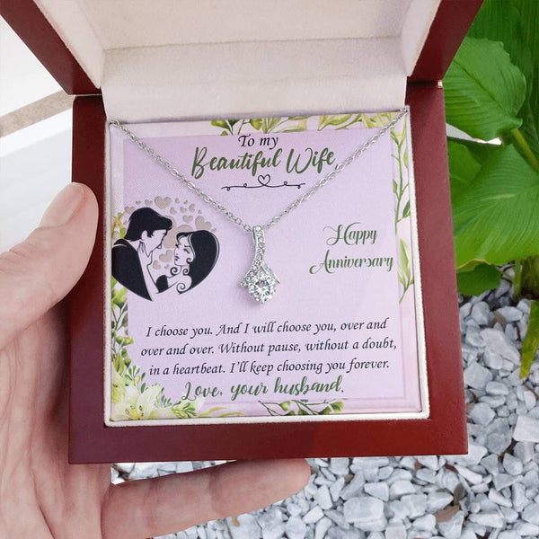 Everlasting Love Pendant: The Ultimate Anniversary Gift for Your Beloved Wife Jewelry/AlluringBeauty ShineOn Fulfillment White Gold Finish Luxury Box 